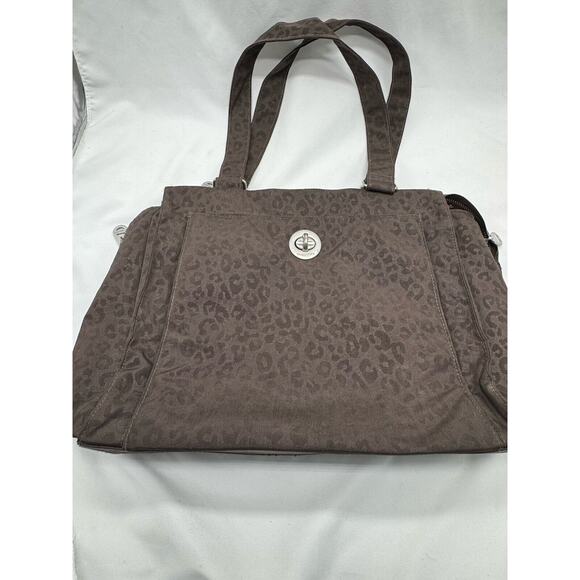 Baggallini All Around Tote Brown Animal Print Lightweight Waterproof - Picture 2 of 16